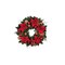 Kurt Adler Poinsettias and Ornaments Artificial Christmas Wreath - 30" - Unlit